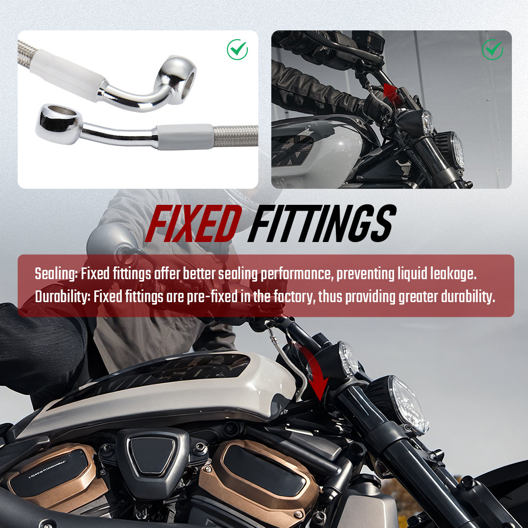 Front ABS Brake Line for Harley Dyna Sportster 2012-2024 Single Front Disc