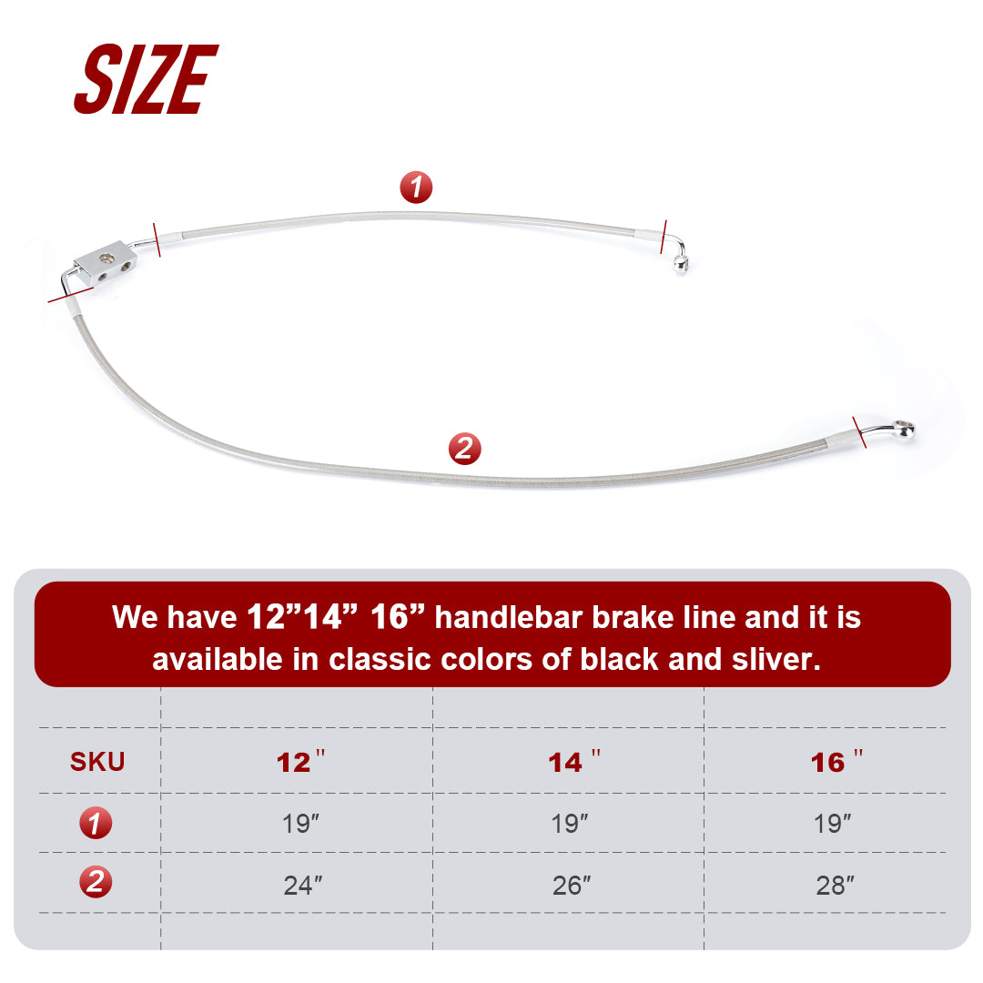 Front ABS Brake Line for Harley Dyna Sportster 2012-2024 Single Front Disc