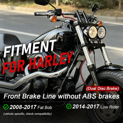 Front Brake Line for Harley 2008-2017 Dyna without ABS brakes