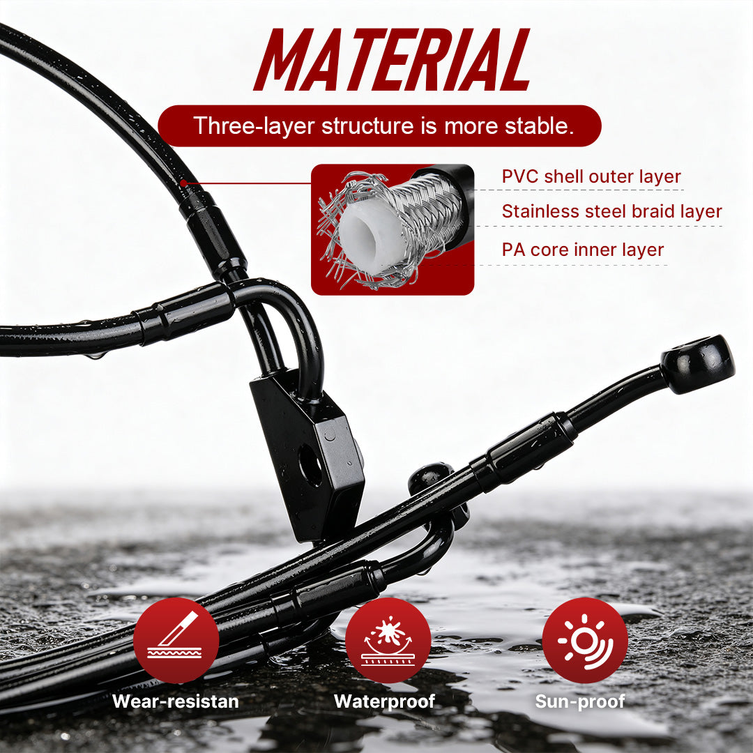 Front Brake Line for Harley 2008-2017 Dyna without ABS brakes