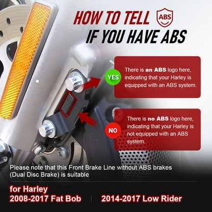 Front Brake Line for Harley 2008-2017 Dyna without ABS brakes