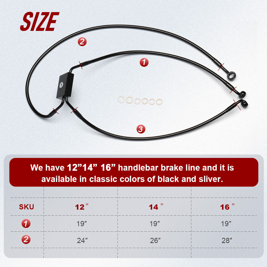 Front Brake Line for Harley 2008-2024 Dyna Softail with ABS