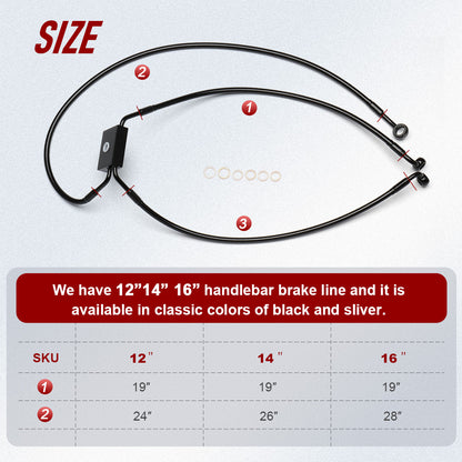 Front Brake Line for Harley 2008-2024 Dyna Softail with ABS
