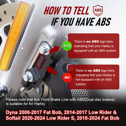 Front Brake Line for Harley 2008-2024 Dyna Softail with ABS