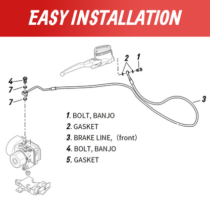 Front Brake Line Oil Hose for Harley 2014-Later Touring with ABS