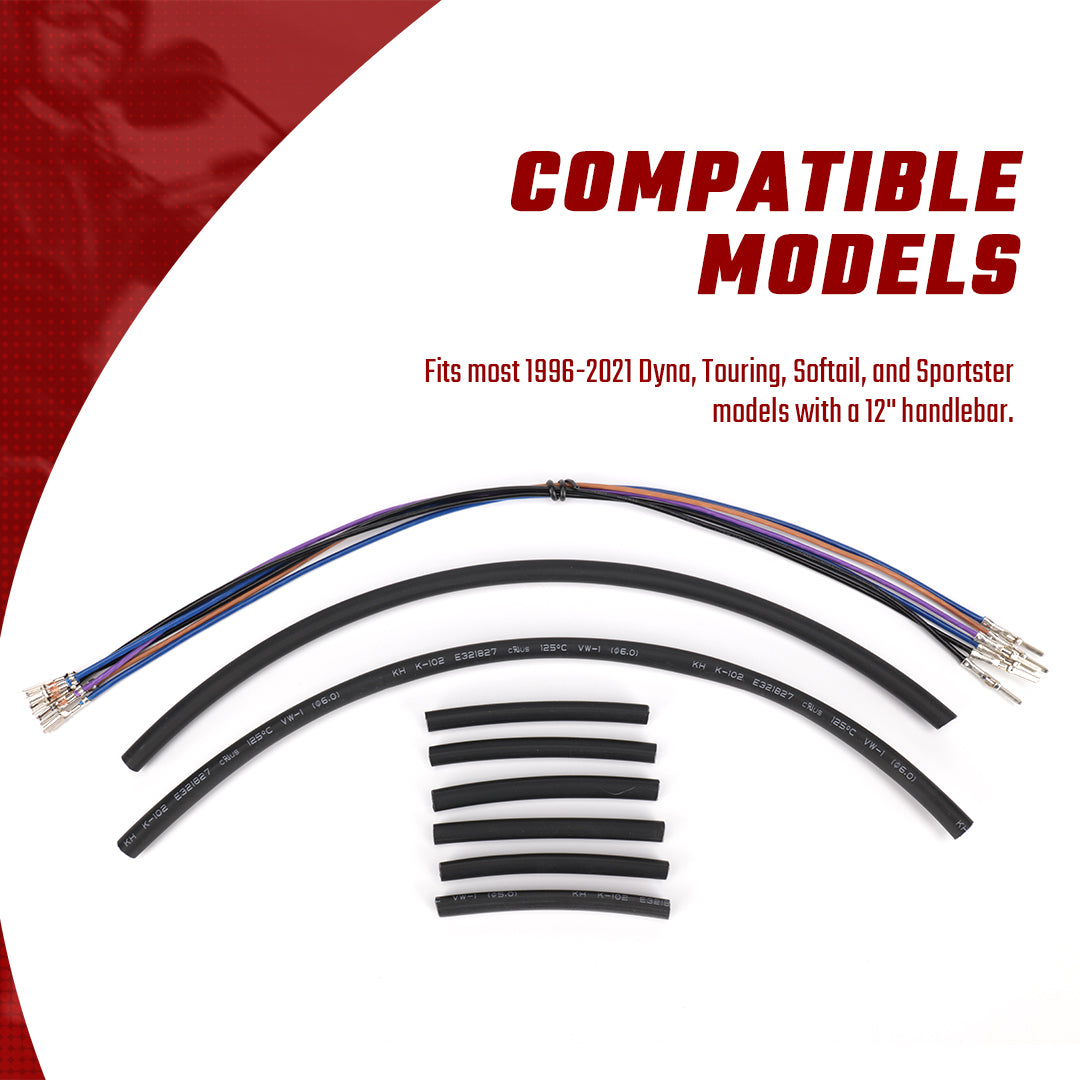 Front Turn Signals Extension 6 Wire Harness Kit for Harley 1996-Later All models