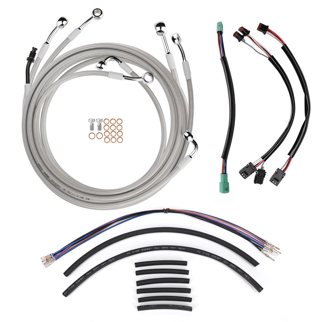 Front Turn Signals Extension Wire & CAN-Bus & TBW Wires & Brake Line for Harley Touring 2014-2016 with ABS, Non Cruise Control