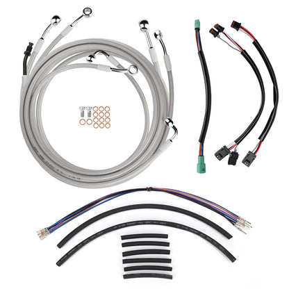 Front Turn Signals Extension Wire & CAN-Bus & TBW Wires & Brake Line for Harley Touring 2014-2016 with ABS, Non Cruise Control