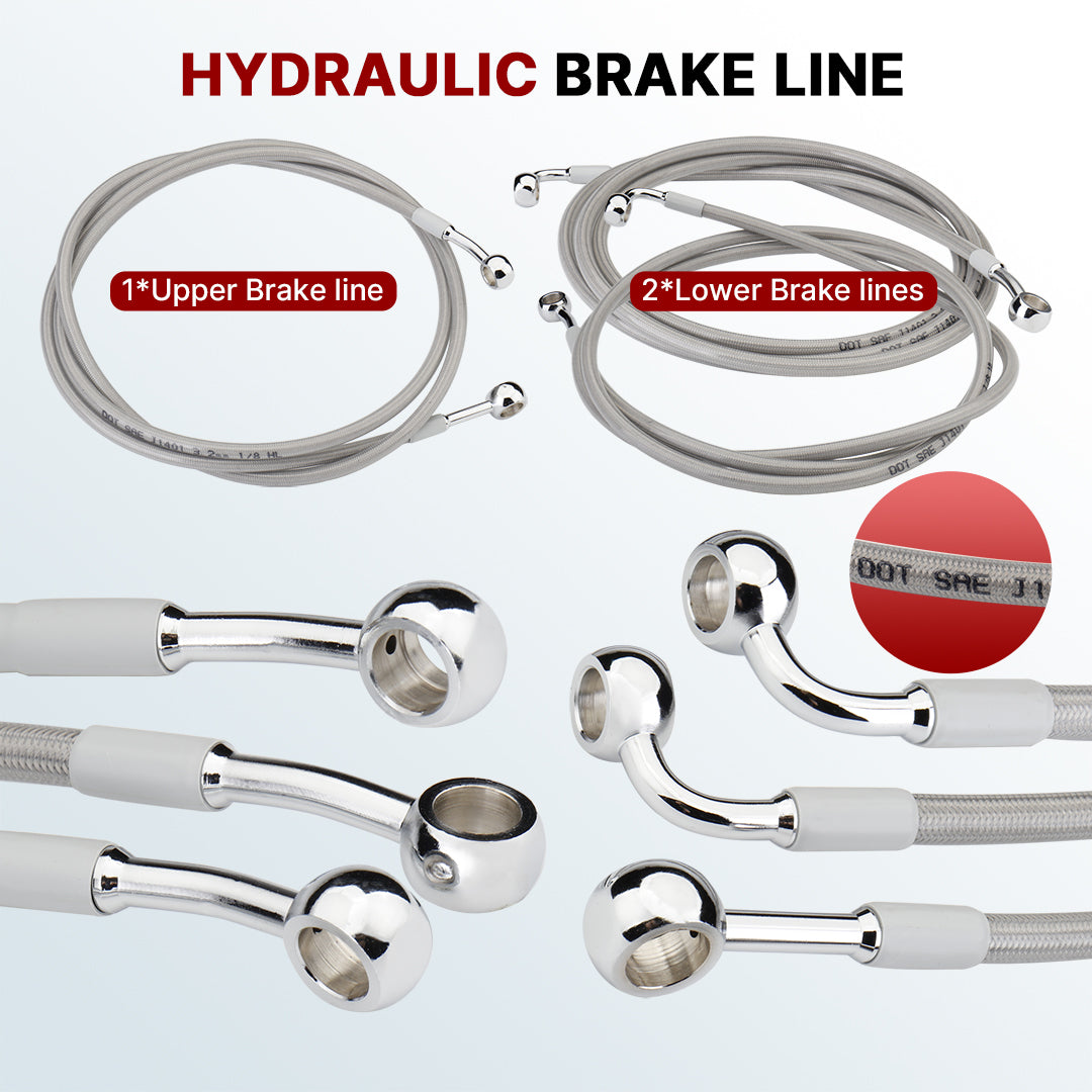 Front Turn Signals Extension Wire & CAN-Bus & TBW Wires & Brake Line for Harley Touring 2014-2016 with ABS, Non Cruise Control