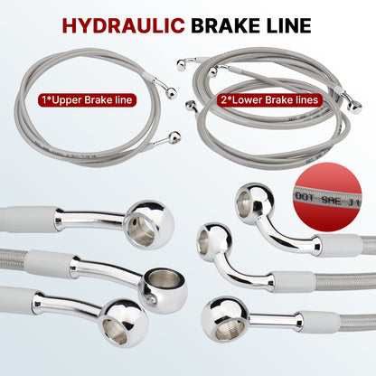 Front Turn Signals Extension Wire & CAN-Bus & TBW Wires & Brake Line for Harley Touring 2014-2016 with ABS, Non Cruise Control