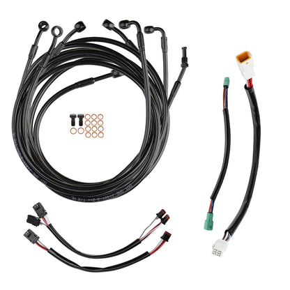 Front Turn Signals Extension Wire & CAN-Bus & TBW Wires & Brake Line for Harley Touring 2014-2016 with ABS, Non Cruise Control