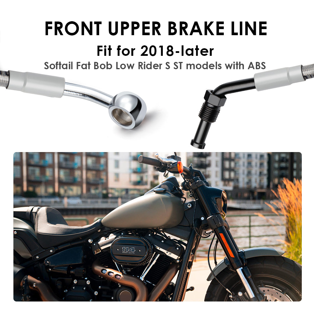 Front Upper Brake Line Hydraulic Oil Hose for Harley Softail 2018-Later