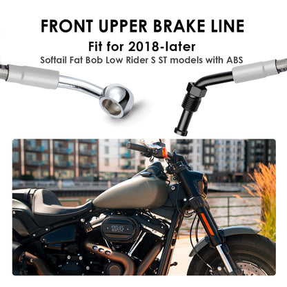 Front Upper Brake Line Hydraulic Oil Hose for Harley Softail 2018-Later