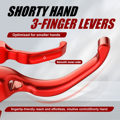 Hand Control Brake & Clutch Lever Touring Shorty Hands 3-Finger Levers Kit for Harley 2008-2023 with CNC 6061 Aluminum