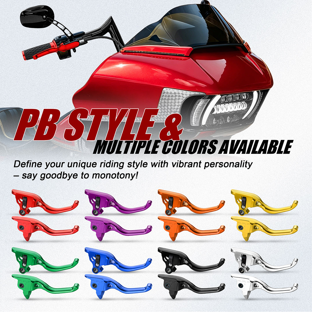 Hand Control Brake & Clutch Lever Touring Shorty Hands 3-Finger Levers Kit for Harley 2008-2023 with CNC 6061 Aluminum