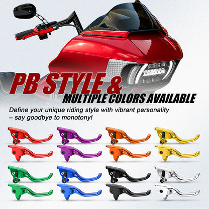 Hand Control Brake & Clutch Lever Touring Shorty Hands 3-Finger Levers Kit for Harley 2008-2023 with CNC 6061 Aluminum