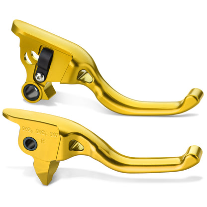 Hand Control Brake & Clutch Lever Touring Shorty Hands 3-Finger Levers Kit for Harley 2008-2023 with CNC 6061 Aluminum