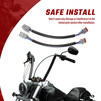 Handlebar Front Plug & Play Turn Signals Extension Wire Harness Kit for Harley Dyna Softail Sportster 2016-Later