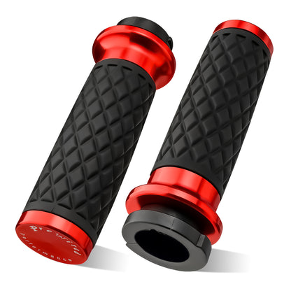 1" Handlebar Grips CNC 6061 Aluminum Electronic Throttle Hand Grip for Harley 2008-2024 Touring Softail Dyna with Rear End Cap
