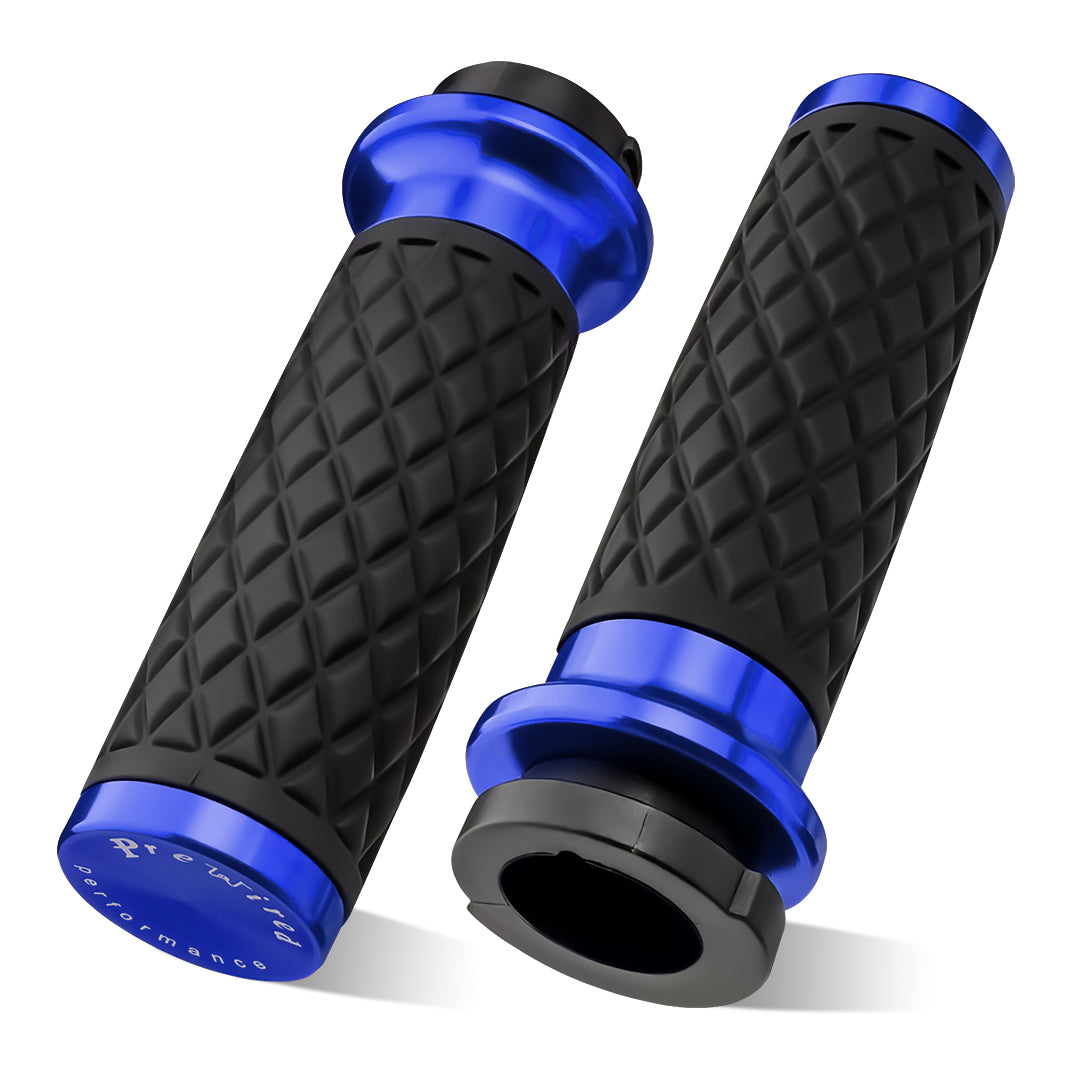 1" Handlebar Grips CNC 6061 Aluminum Electronic Throttle Hand Grip for Harley 2008-2024 Touring Softail Dyna with Rear End Cap