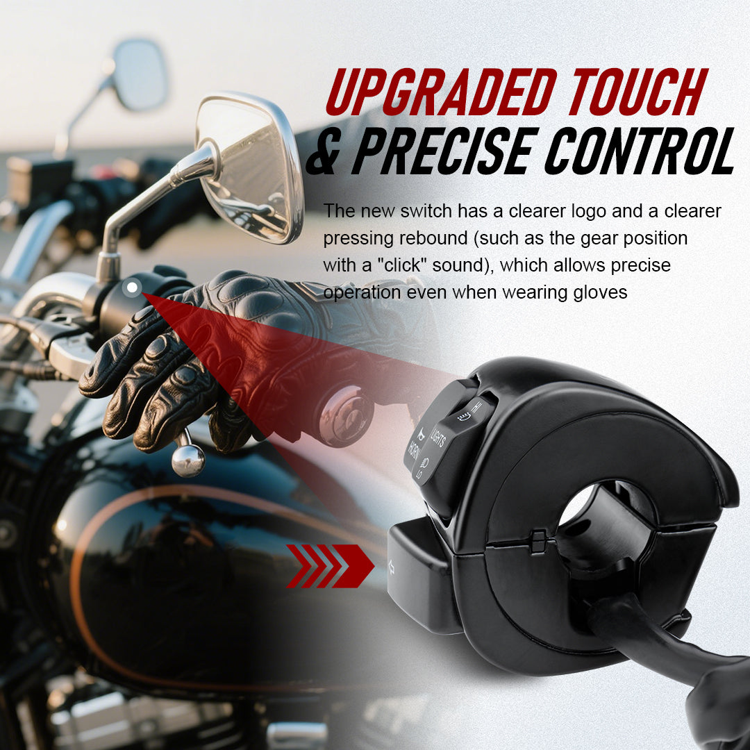 Handlebar Switch Control & Extension Cable Wire Kit for Harley Sportster Dyna Softail Road King 1996-2006
