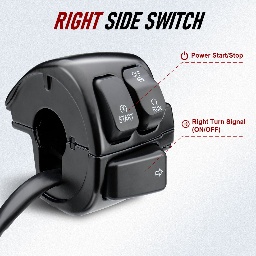 Handlebar Switch Control & Extension Cable Wire Kit for Harley Sportster Dyna Softail Road King 1996-2006