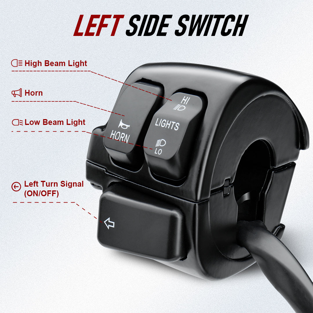 Handlebar Switch Control & Extension Cable Wire Kit for Harley Sportster Dyna Softail Road King 1996-2006