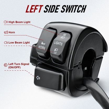 Handlebar Switch Control & Extension Cable Wire Kit for Harley Sportster Dyna Softail Road King 1996-2006