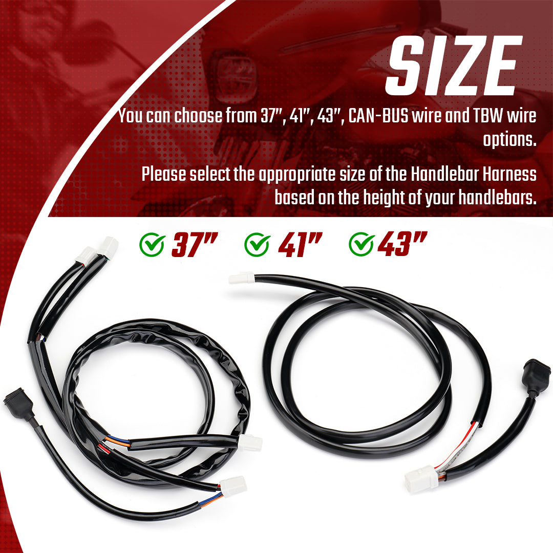 Handlebar Wiring Wire Extension Harness (CAN Bus) & Extended Throttle by Wire (TBW) for Harley Street Glide 2023-Later