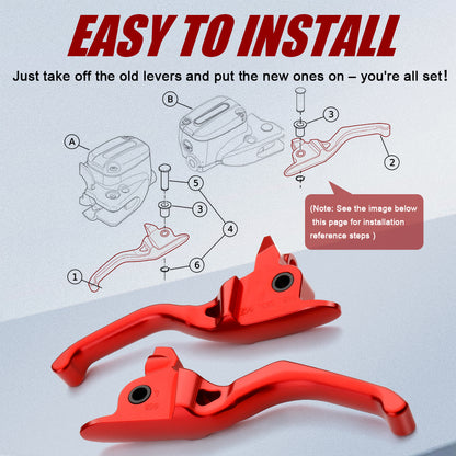 Hands 3-Finger Levers Kit for Harley 2017-2020 Touring with Hand Control Brake & Clutch Lever