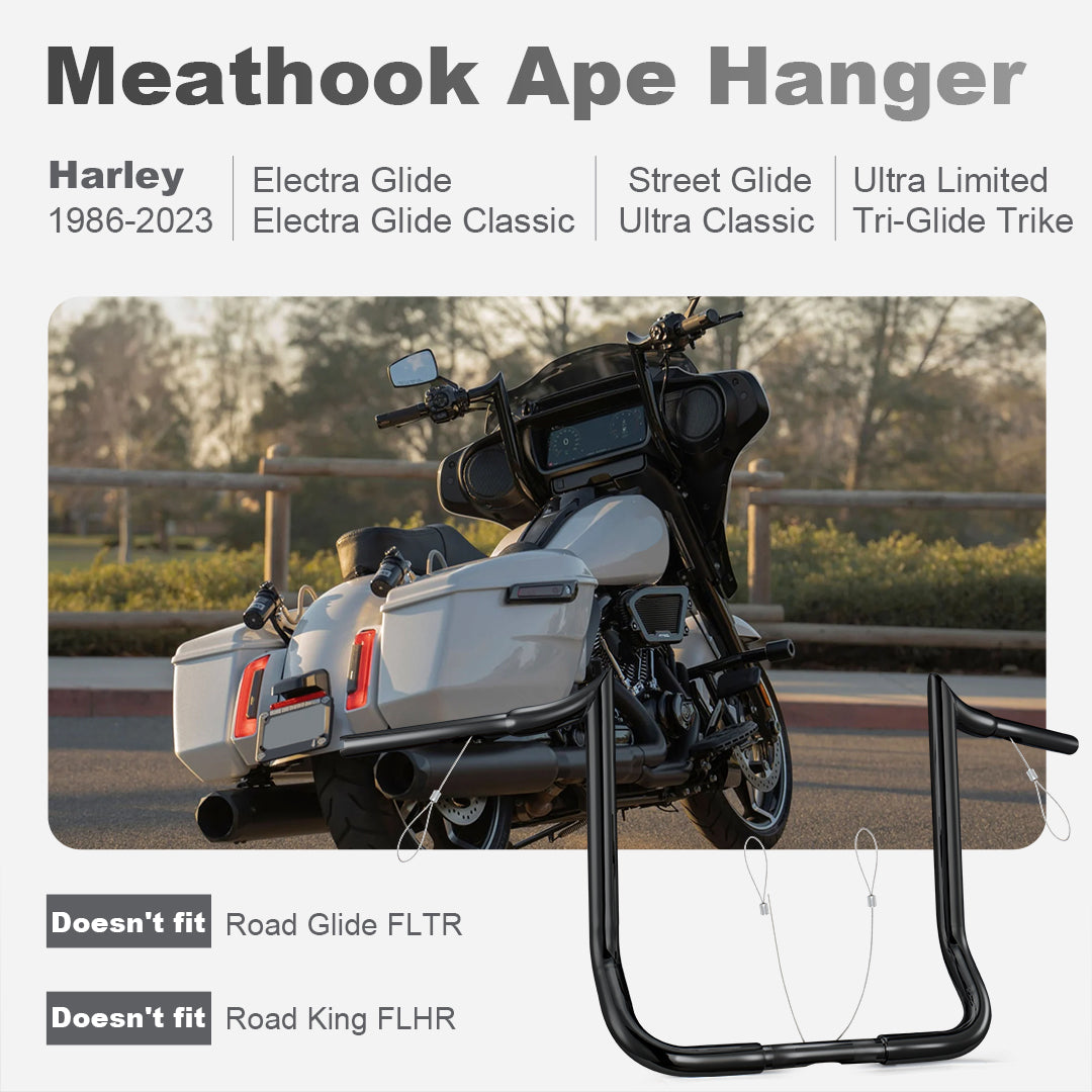 For Harley 1986-2023 Touring Handlebars with 8"/10"/12"/14"