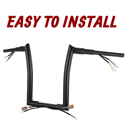 For Harley 1996-2006 1.5 Inch Meathook 12"/14"/16" Pre-wired Handlebars