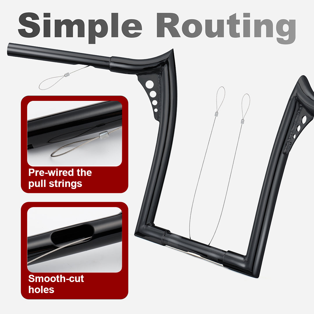 For Harley 1998-2013 1.25 inch fat Ape Hangers Meathook Bars
