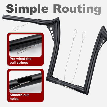 For Harley 1998-2013 1.25 inch fat Ape Hangers Meathook Bars