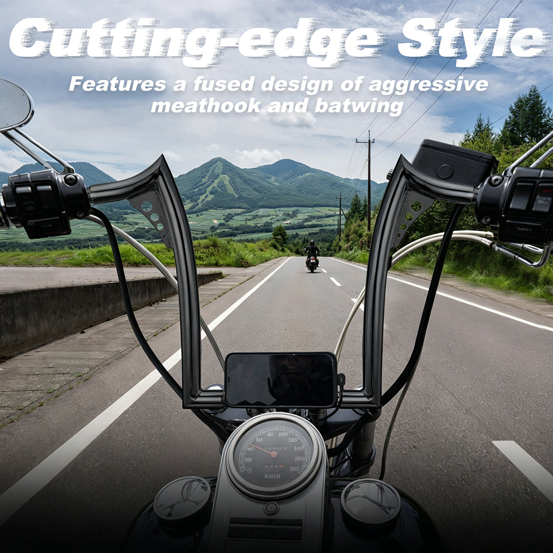 For Harley 1998-2013 1.25 inch fat Ape Hangers Meathook Bars
