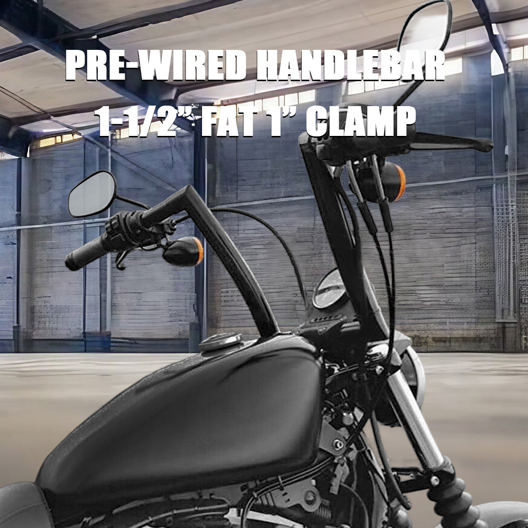 For Harley 2012-2017 Ape Hanger 1.5 Inch Meathook Pre-wired Handlebars