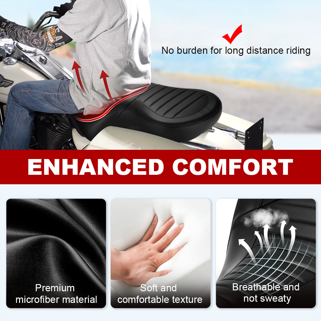 For Harley Softail 2000-2017 One-Piece Driver Passenger Seat