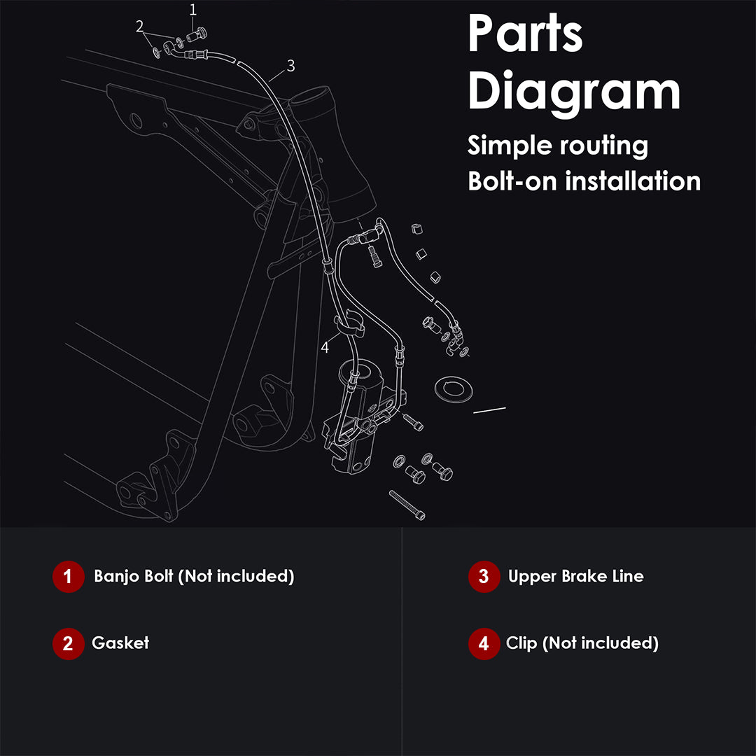 For Harley Softail 2011-2017 Front Brake Lines with ABS