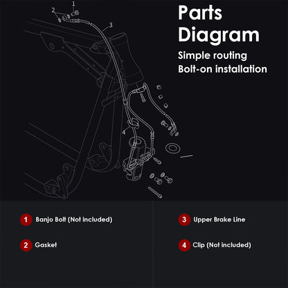 For Harley Softail 2011-2017 Front Brake Lines with ABS