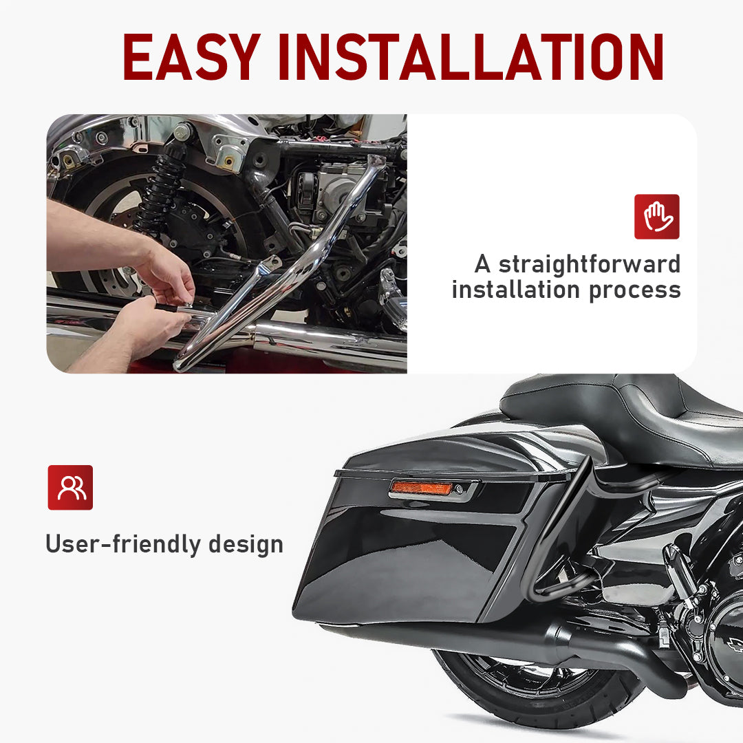 For Harley Touring 2014-Later 1.25 Inch Rear Saddlebag Bracket Guard Bars