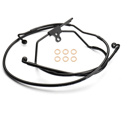 Lower Front Brake Line Stainless Steel Braided Brake Cable Kit for Harley 2008-2013 With ABS