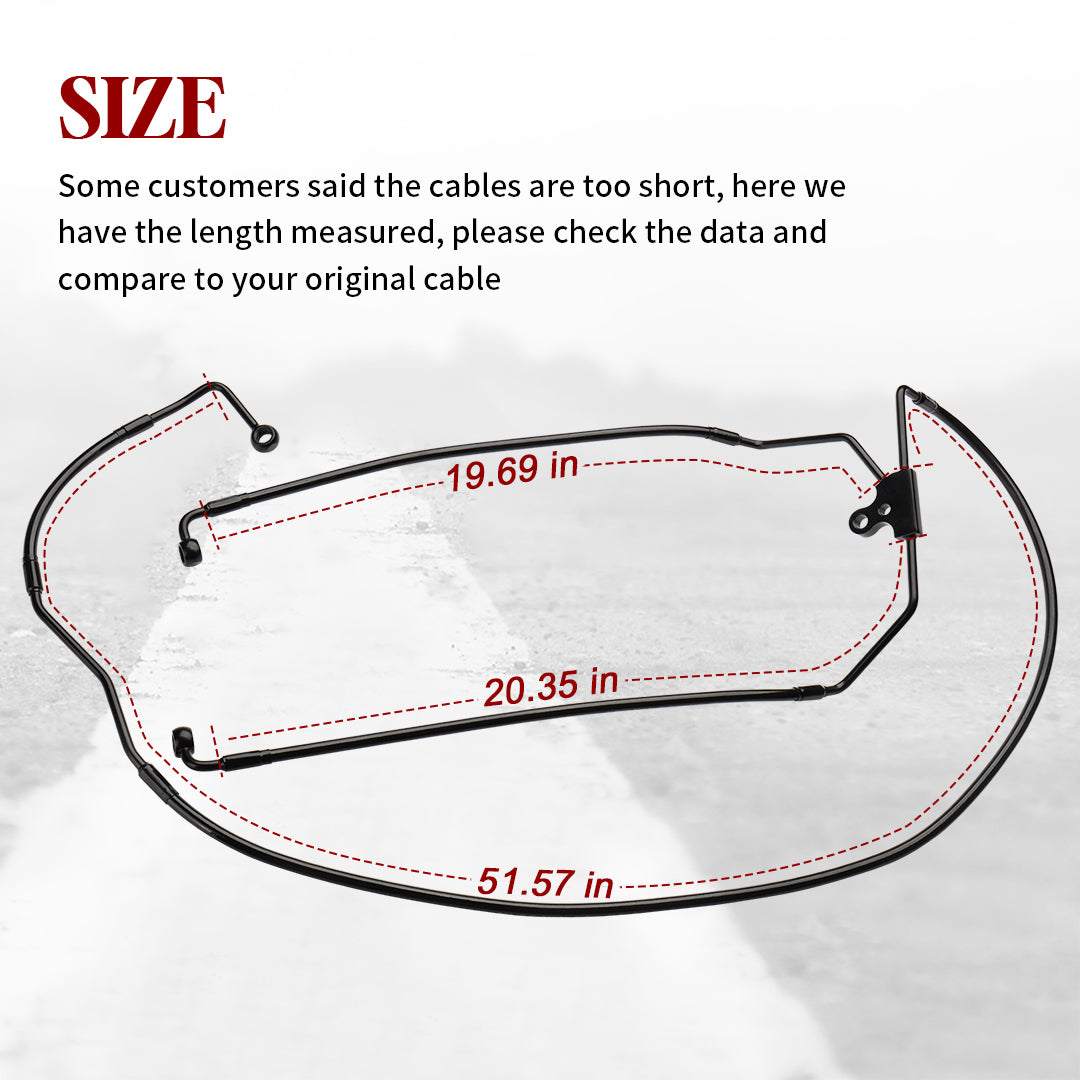 Lower Front Brake Line Stainless Steel Braided Brake Cable Kit for Harley 2008-2013 With ABS