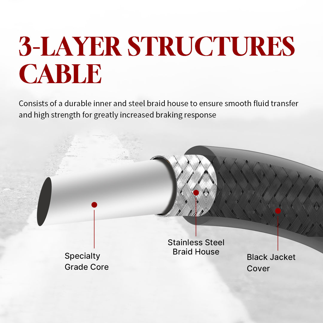 Lower Front Brake Line Stainless Steel Braided Brake Cable Kit for Harley 2008-2013 With ABS