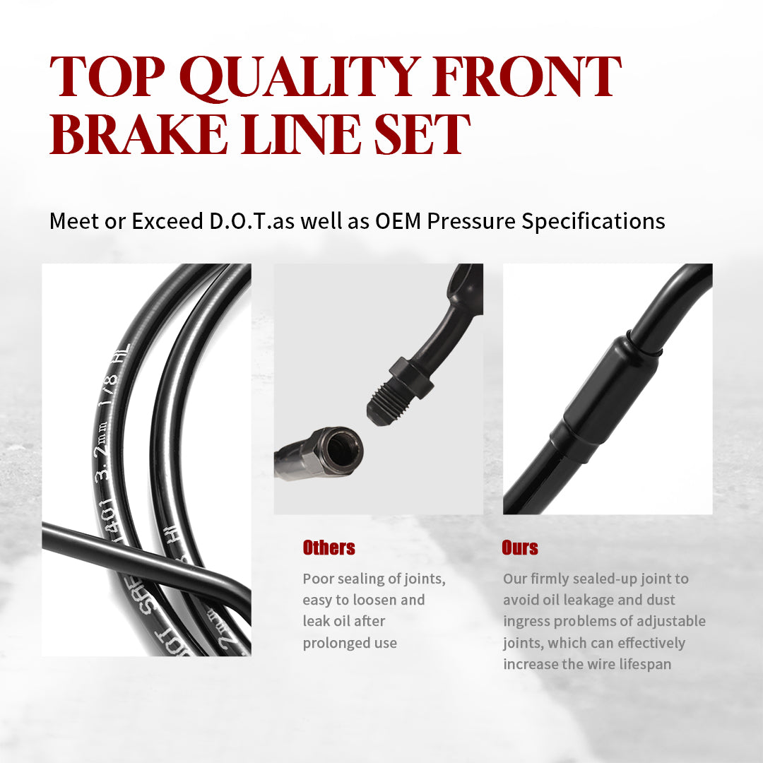 Lower Front Brake Line Stainless Steel Braided Brake Cable Kit for Harley 2008-2013 With ABS