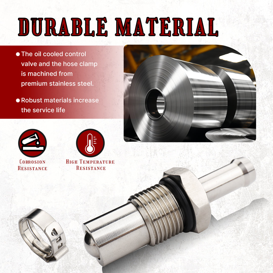 M8 Engine Oil Control Valve for Harley 2017-Later Touring Softai All Oil Cooled M8 Engine, Stainless Steel Oil Cooler Valve Control Kit