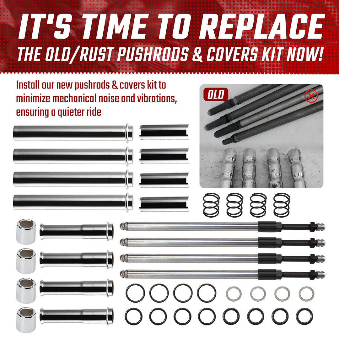 M8 Pushrod Covers Kit for Harley Milwaukee-Eight Touring Softail Models 2017-Later