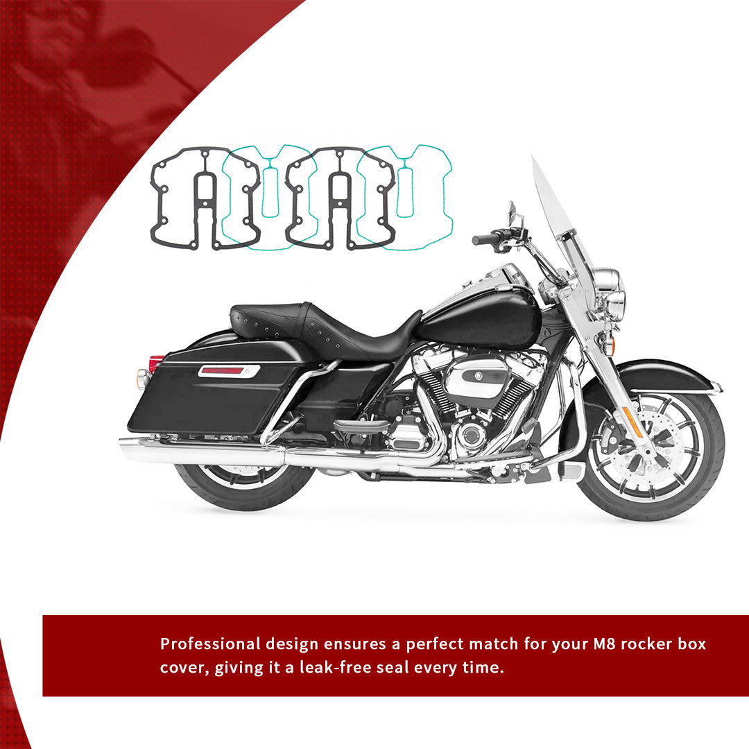 M8 Rocker Box Cover Gaskets Kit for Harley Touring Softail 2017-Later
