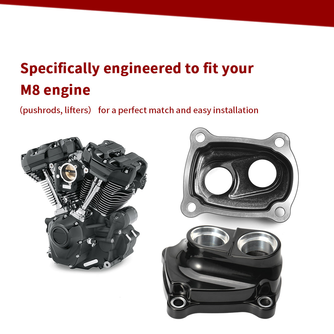 M8 Tappet Covers Lifter Block Cover for Harley Touring Softail 2017-Later