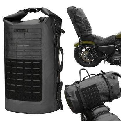 Motorcycle Sissy Bar Bag Luggage Dry Backpack Tail Backrest Bag 35L Duffle Gear for Motorbike Riding Touring Camping Outdoor Trip Travel