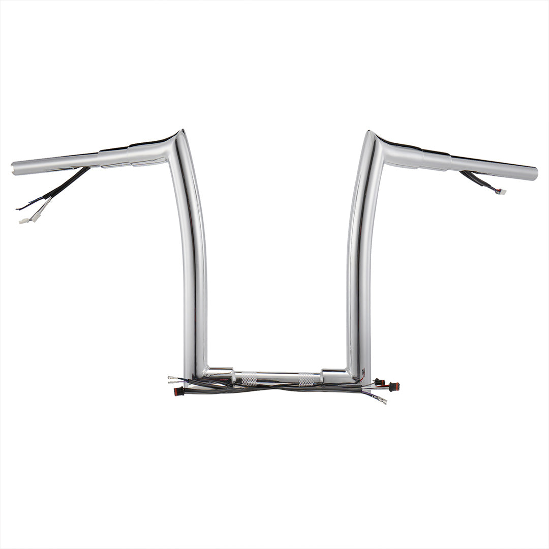 Pre-wired Meathook Handlebar 1.5 Inch Fat Ape Hanger for Harley Sportster Dyna Softail 2012-2022